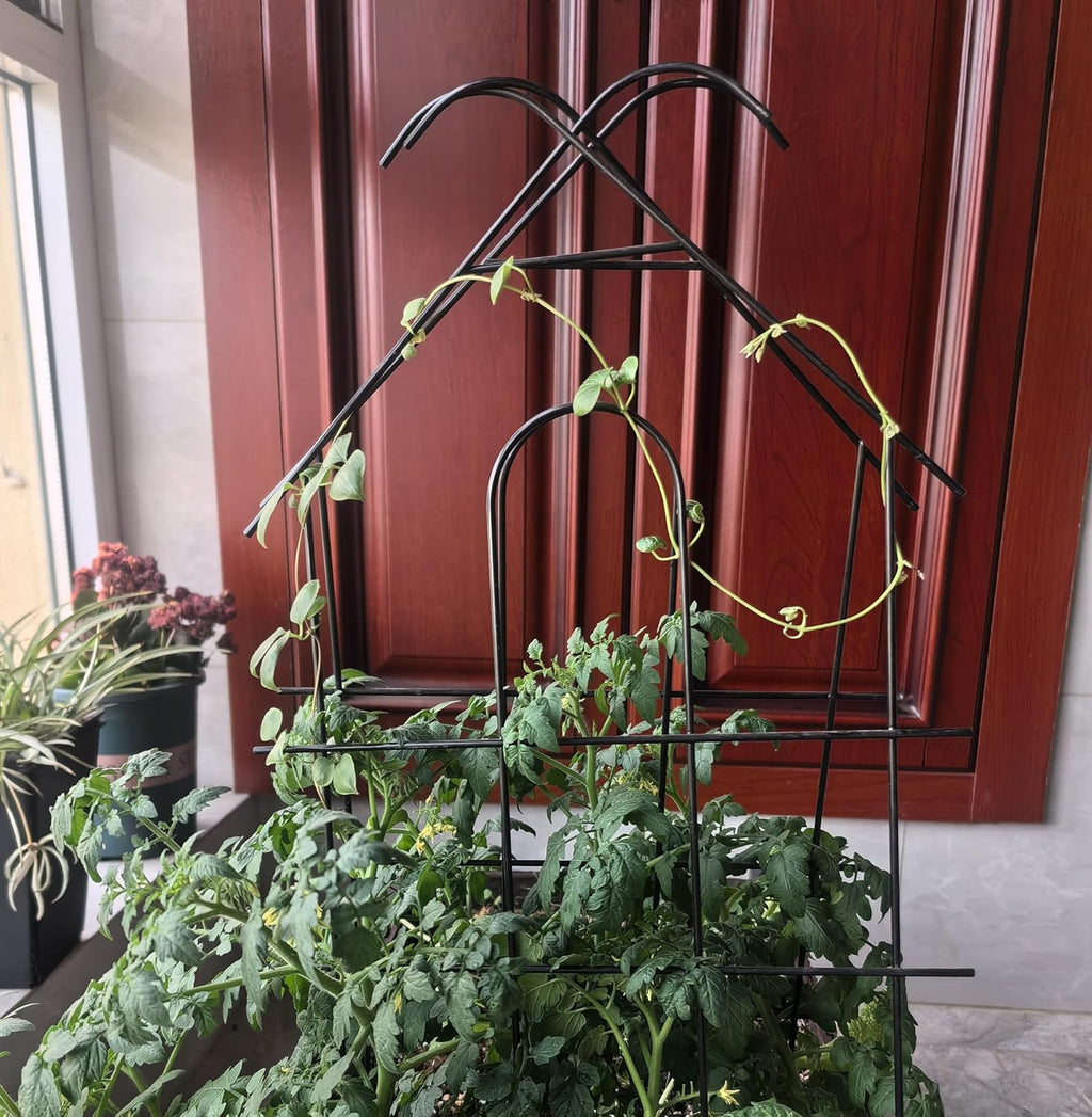 ARIFARO 32'' Metal Garden Trellis Indoor/Outdoor Sturdy Plant Trellis for Potted Plants,House Plants, Climbing Vines, Pack of 4, Black