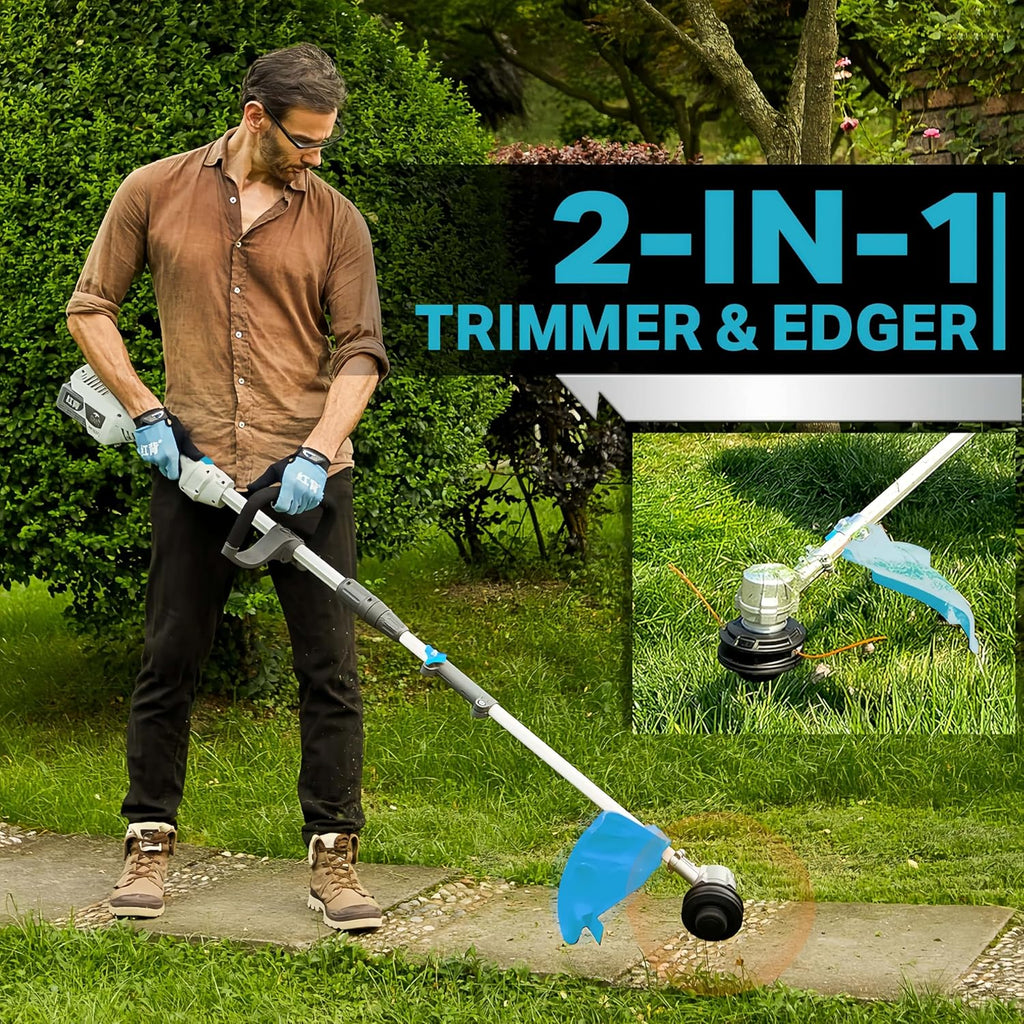 RB 17" Cordless String Trimmer, 40V Lithium Battery Weed Wacker with 4.0Ah Battery & Fast Charger & .095'' line, 2 in 1 Grass Trimmer and Edger, 2-Speed Adjustable, Low Vibration Lawn Garden Tool