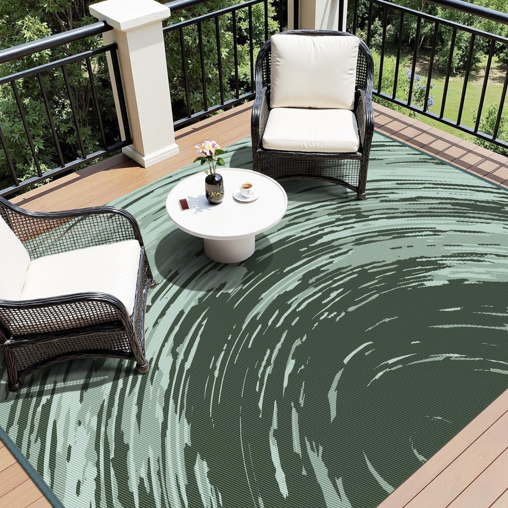 COCOER Modern Outdoor Rug 8x10 Reversible-Waterproof Outdoor Patio Rug-Quick Dry Outdoor Area Rugs Indoor Outdoor Rugs-Outside Rug Patio Decor for Porch Deck Balcony Backyard