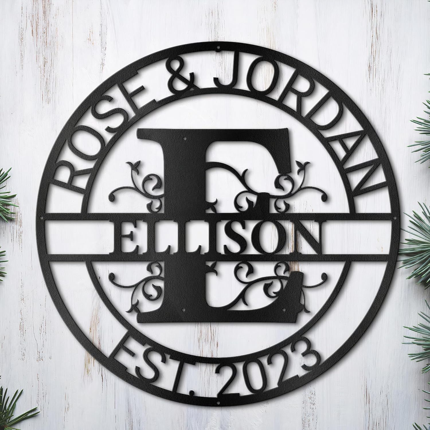 Personalized Metal Name Signs, Split Letter Monogram Wall Decor, Custom Last Name Sign, Family Name Sign for Outdoor, Personalized Wedding Gift, Garden Decor, Metal Wall Art, Housewarming Gift