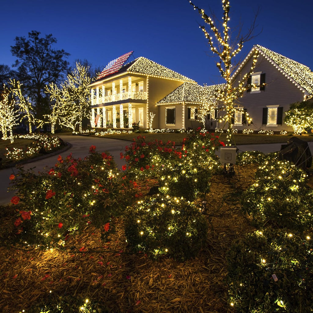 weillsnow 164Ft 500 LED Christmas Lights, Waterproof 8 Twinkle with Memory Functions Christmas Tree Lights for Indoor Outdoor Christmas Tree Garden Decoration (Warm White)