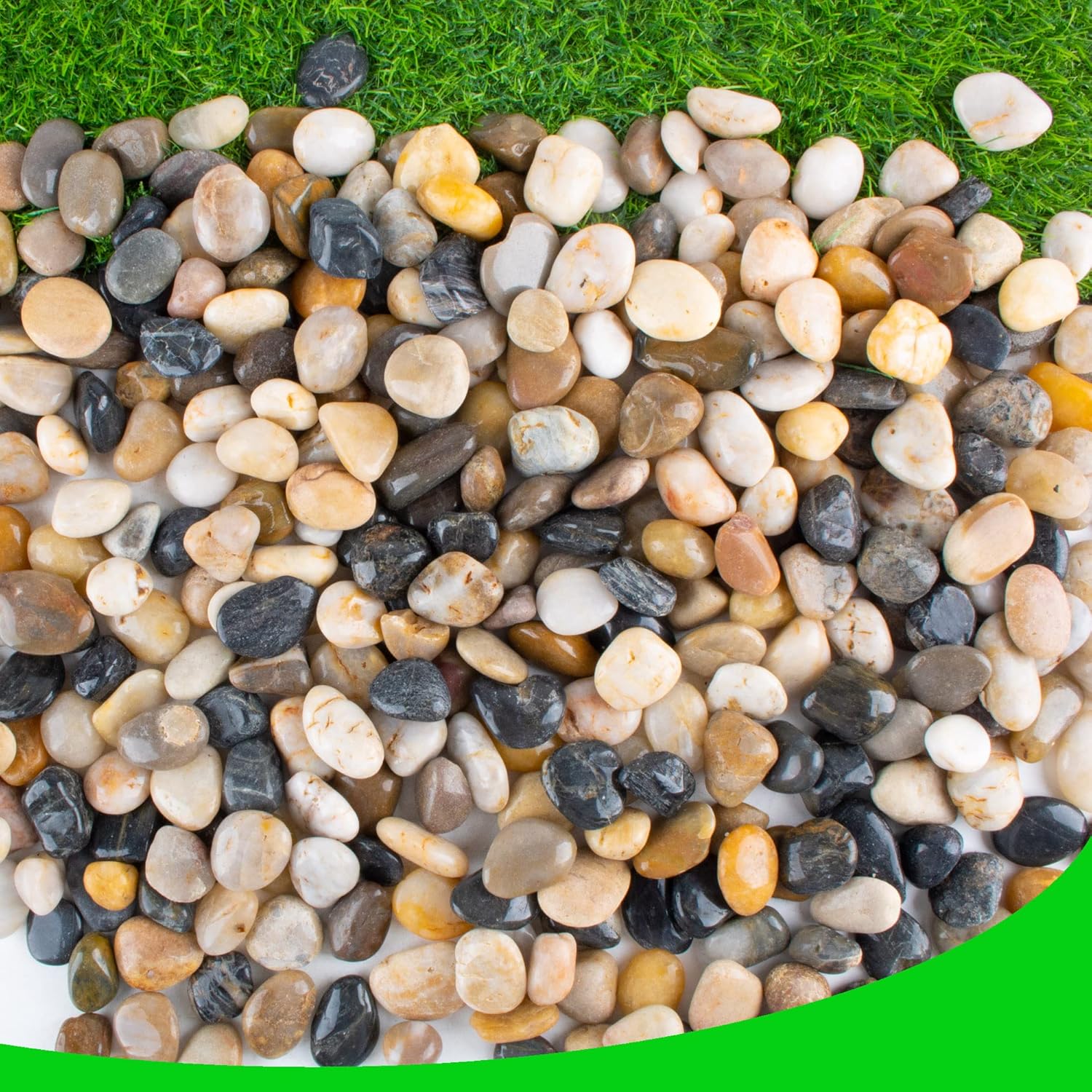 CJGQ Pebbles for Plants 7 lb Natural River Rocks for Garden Outdoor Aquariums Gravel 1-1.5 Inches