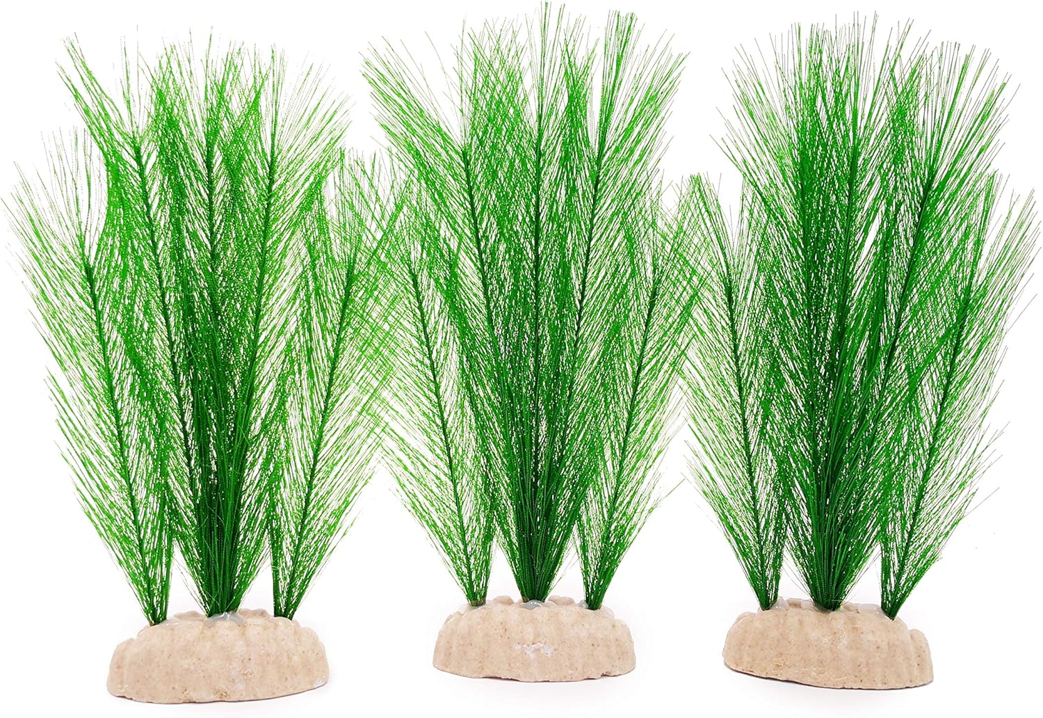 BEGONDIS 3Pcs Aquarium Decorations Fish Tank Artificial Green Water Plants Made of Silk Fabrics Plastic