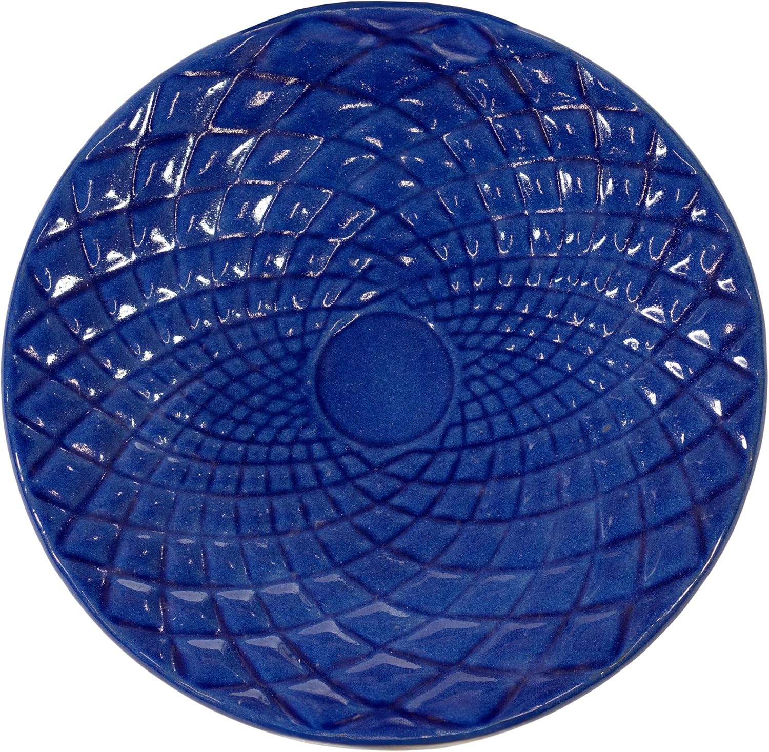 Sunnydaze Rennes Outdoor Ceramic Bird Bath - 22.5" H - UV- and Frost-Resistant - Glazed Bowl with Blue Lava Finish