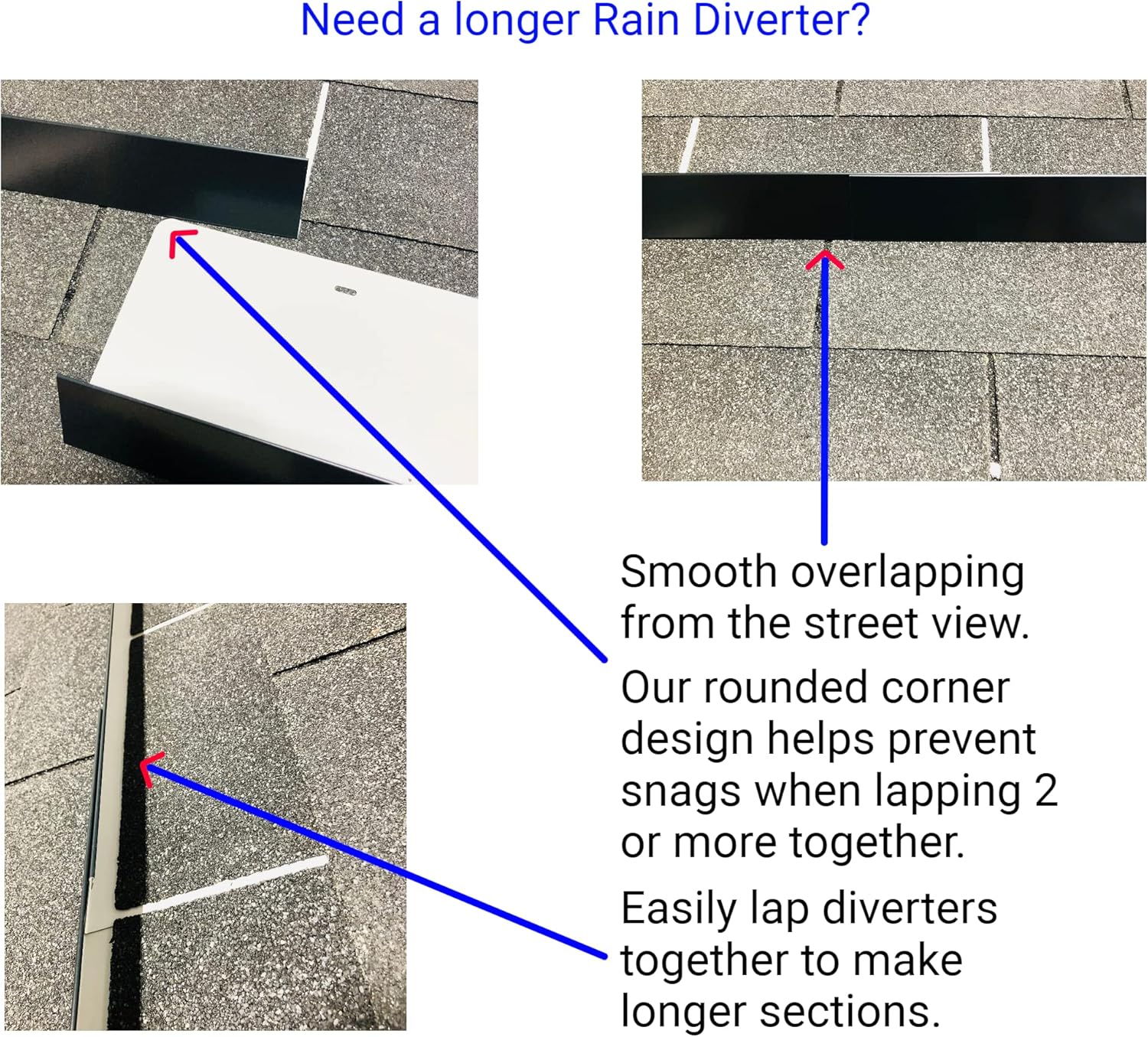Eagle 1-26 Gauge 5 Foot Rain Diverter - Nails and Instructions Included (Mill Finish Aluminum, Copper, Galvanized, Stainless Steel & More) (2, Black)