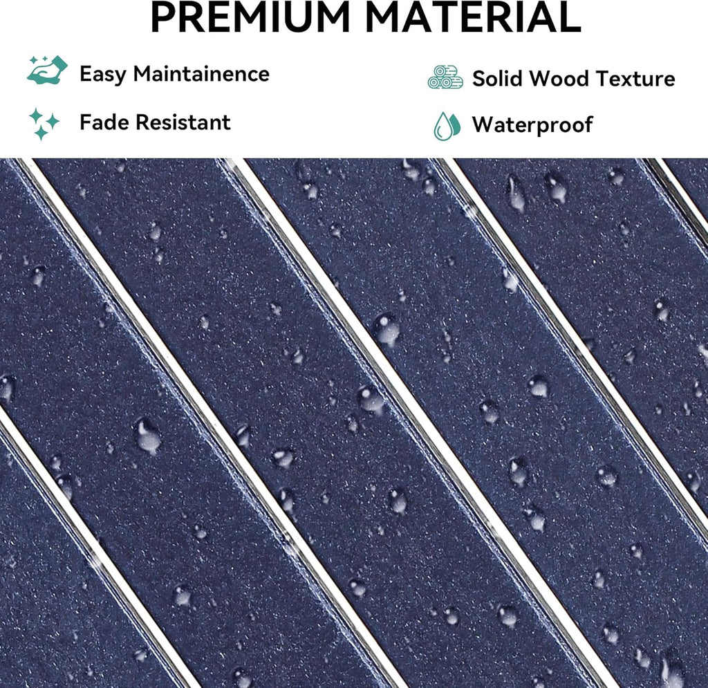 YITAHOME Garden Bench, All Weather Outdoor Bench for 2-3 Persons, Fade/Rot Resistance Patio Benches for Park, Porch, Patio & Backyard (Navy)