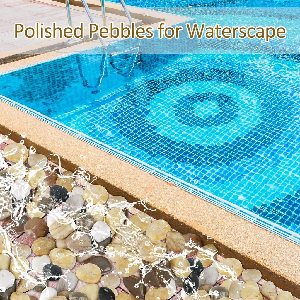 Sunnyglade 40 LBS River Rocks, 2-3 Inch Natural Pebbles for Indoor Plants, High Polished Decorative Stones Vase Filler Fish Tank Aquariums Landscaping Garden Outdoor and Indoor DIY (40, Pounds)