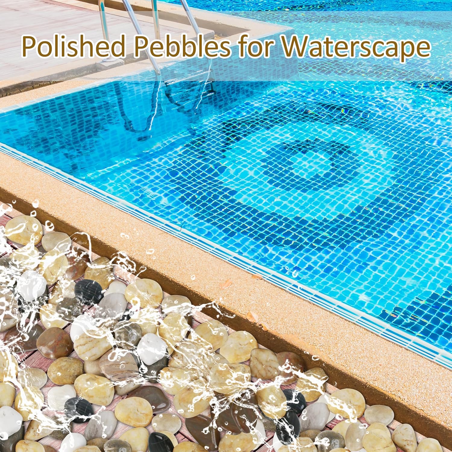 Sunnyglade 5 LBS River Rocks, 2-3 Inch Natural Pebbles for Indoor Plants, High Polished Decorative Stones Vase Filler Fish Tank Aquariums Landscaping Garden Outdoor and Indoor DIY (5, Pounds)