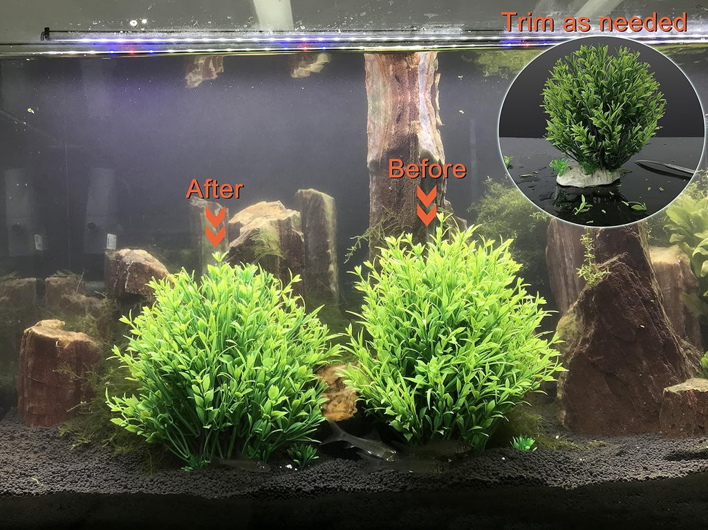 BEGONDIS Aquarium Decorations Fish Tank Artificial Green Water Plants Made of Soft Plastic